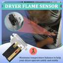 Clothes Dryer Igniter, Flame Sensor Assembly Replacement Compatible with LG Clothes Dryer 6501EL3001A 6501EL3001B, Precisely Detects Flame Status