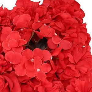 Red Silk Hydrangea Artificial Flowers, 20Inch Large Halloween Christmas Lifelike Flowers for Indoor Bouquet Table Centerpieces Floral Arrangements Home Wedding Home