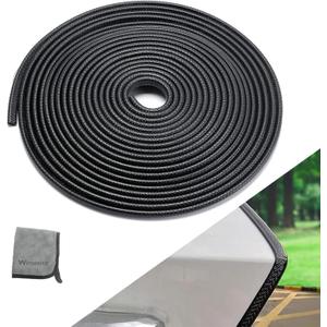 Winunite 16.4ft (5m) Car Door Edge Guards Black Rubber, No Glue, U-Shaped, Built-in Metal Clips, Fits Most Vehicles, Fade-Resistant, Scratch- and Chip-Resistant Reduces Dings in Parking Lots