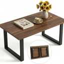 Walnut Folding Coffee Table, No Assembly Required for Small Spaces,35.5In | Easy Storage, Supports 240 lbs, Portable,Sturdy & Stable, Water-Resistant, Scratch-Resistant, low