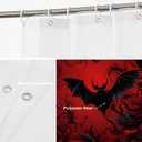 Batmerry Halloween Bats Red Animal Decor Shower Curtain, Black Animal Gothic Gloomy Map Bathroom Decor Polyester Fiber Plastic Rings Quick-Drying Waterproof for Bathtubs/Bathroom, 72x36 inches