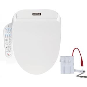 KERDE P30A Electric Bidet Toilet Seat - Smart Heated Seat with Auto-Flush, Side Panel Control for Existing Toilets, Quiet Close Lid & Warm Air Dryer Elongated