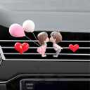 Cute Couple Car Air Vent Clip, Lovely Vehicle Air Conditioning Outlet Clamp, Automotive Interior Vent Tablet Dashboard Decoration Charm Accessories, Universal for SUV, Sedan, Truck (StyleC)