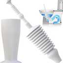 Luigi's Toilet Plunger - Unclogger Plungers for Bathroom - Heavy Duty Clog Remover with Effective Unblocker Bellows Design - Remover Tool to Unblock Toilet Blockage - Grey