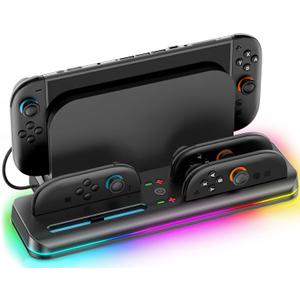 Switch 2 Controller Charger Station for Nintendo Switch 2 Joycon (2025), Controller Charging Dock for Joycon 2 with RGB, Joy-Con 2 Charging Dock Kit with Charge Cable for sega Game Gear