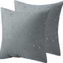 Phantoscope Pack of 2 Premium Dual Usage Outdoor Pillow Inserts, Waterproof Throw Pillows No Cover Needed, Colorful Decorative Couch Sham Cushion Stuffer Patio Couch Tent, Gray 20 x 20 Inches