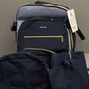 LOVEVOOK 40L Travel Backpack for Women & Men, Airline Approved Carry On Luggage with 3 Packing Cubes, TSA Overnight Bags, Waterproof Personal Item Bag, Weekender Essentials Backpacks fits 17" Laptop (Ink Blue-Grey Blue-Black)