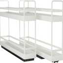 Finnhomy Pull Out Spice Racks for Inside Cabinets, Whole Metal Manufacturing, Vertical Spice Rack Pull Out, Spice Organizer, 2.16" W  10.39" D  9.76" H, 2 Drawers & 2 Tiers, 2 Pack, Light Gray