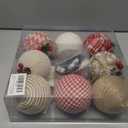 12PCS Rustic Christmas Ornaments Set, 8 Burlap Balls & 4 Paper Honeycomb Ornaments, 3.15" Farmhouse Vintage Holiday Tree Decorations