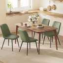 VASAGLE Dining Chairs Set of 4, Upholstered Kitchen Chairs, PU Leather, Steel Legs, Curved Backrest, for Dining Room, Forest Green and Ink Black, 22.8 x 19.3 x 31.5 inches