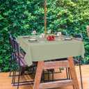 Sage Green Outdoor Tablecloth with Umbrella Hole & Zipper, Farmhouse Sage Green Decor Rectangle Tablecloth 60x102 Inch, Patio Table Cover Waterproof Table Cloth for Picnic/Party