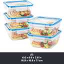 Snapware Plastic Total Solutions (5-Pack, 5.5 Cup) Food Storage Containers Set, Airtight & Leakproof Plastic Locking BPA-Free Lids Tupperware, Freezer Dishwasher Microwave Safe
