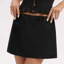 Micoson Mini Skirt with Shorts Micro Skorts for Woman Cute Cotton Linen Y2k Short Skirts Trendy Club Outfits Streetwear, S