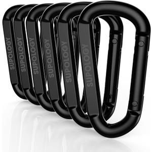 Heavy Duty Carabiner Clip, Steel Carabiners 1100lbs 3" D Shaped Spring Hook Small Clips for Hammocks, Hiking, Keychains, Outdoors and Gym, Dog Leash and Key Ring