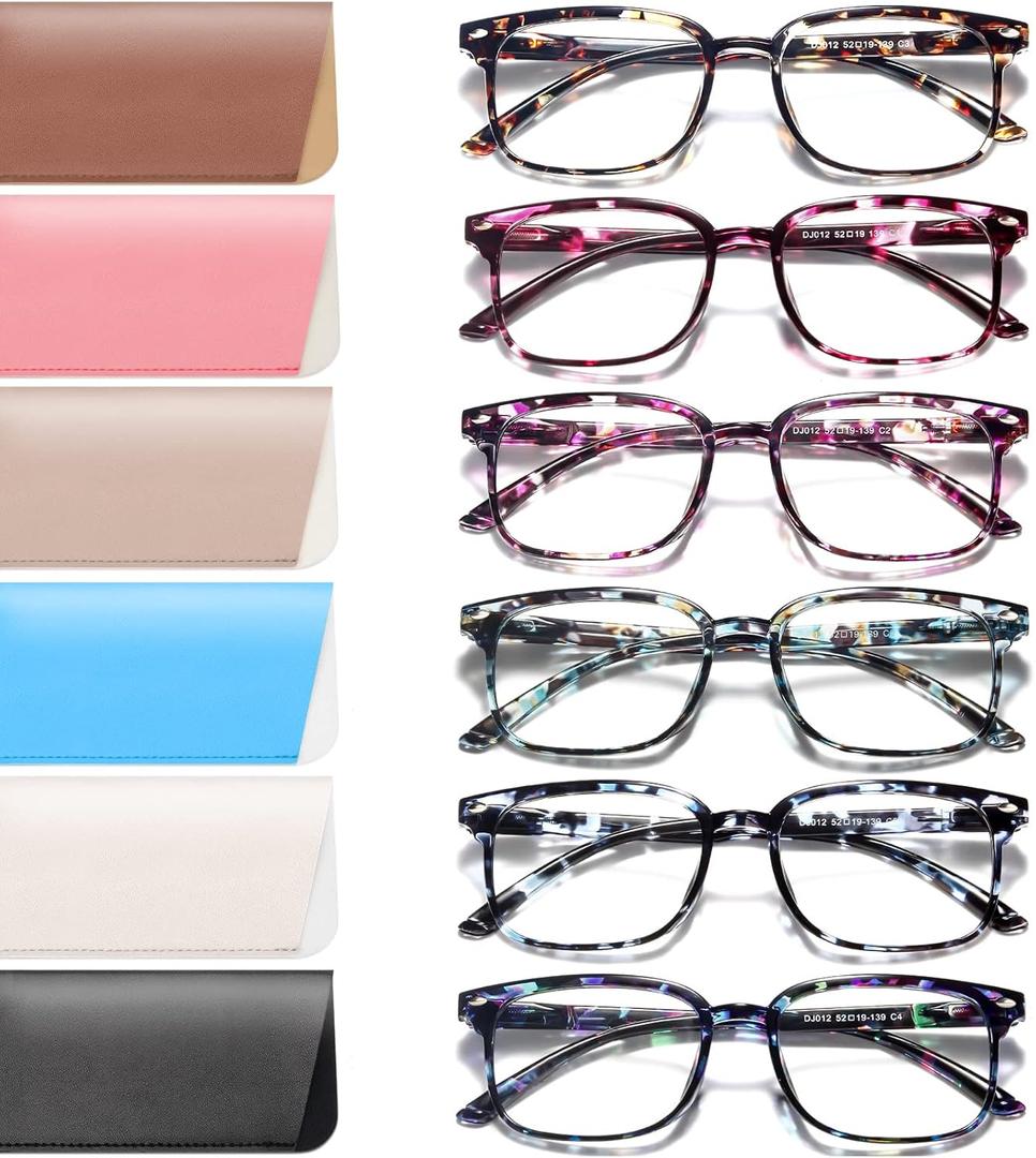 NOVIVON 6 Pack Reading Glasses Blue Light Blocking for Women Men, Lightweight Anti Eyestrain/ Glare Computer Readers (6 Pack Multicolor, 2.75)