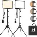 2-Pack Photography Lighting Kit, NiceVeedi 22W LED Video Light Kit, 2900-7000K Dimmable Studio Light with Tripod Stand, 73" Stream Light for Video Recording