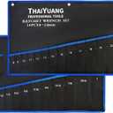 THAIYUANG 2Pieces Wrench Roll Up Pouch, Heavy Duty Canvas Tool Wrench Organizer Bag 14pockets Metric+ 13pockets SAE (Only Pouch)