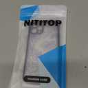 NITITOP Compatible for iPhone 12 Pro Case Cute Clear Flower - Blue