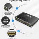 HDMI Switch 3 in 1 Out 4K UHD HDMI Switcher Splitter, Automatic Switch with Remote Metal HDMI Switch Box Hub Support 4K 3D 1080P HDCP2.2 for PS5 PS4 Xbox DVD Player Fire Stick Apple TV PC