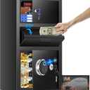 5.8 Cuft Biometric Depository Drop Safe for Business, Heavy Duty Fingerprint Safe Box with Quick Place Drop Slot, Digital Keypad and Spare Key, Drop Safes for Business Retail Mail Church