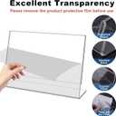8 Pack Slanted Back Acrylic Sign Holder 6x4 Inches,Clear Plastic Sign Holder Paper Photo Display，Menu Tabletop Stand,Acrylic Picture Frame，Flyer Holder（Horizontal）