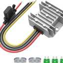 Kzreect 12V 10A 120W Step Down Converter, DC 17-65V to DC 12V Voltage Reducer, Voltage Regulator Transformer with Fuses Holder, Wire Terminals for Golf Cart Club Car Truck Vehicle, 14AWG Wire