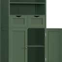 Iwell Bathroom Storage Cabinet with Adjustable Shelf, Storage Cabinet with Doors, Kitchen Pantry Storage Cabinets, Cupboard, for Living Room, Dining Room, Entryway, Green