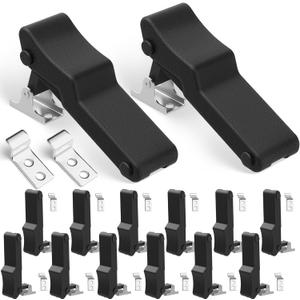 Mudder 12 Pcs Flexible Rubber Draw Latch, Front Storage Rack Rubber Latch for Cooler, Boat Compartment Cargo Box with Stainless Steel Keeper and Bracket