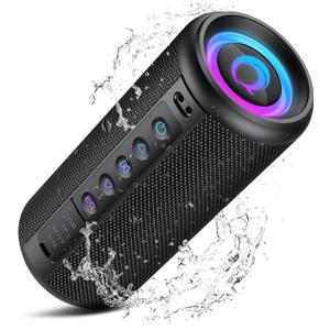 Portable Bluetooth Speaker, 2026 Bluetooth 5.4 Wireless Speaker with 20W HD Loud Stereo Sound, 20H Playtime, LED Lights, IP7, TWS Pairing, Built-in Mic, for Outdoor, Home, Beach, Party, Gift