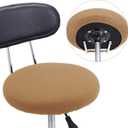 Tatuo Round Bar Stool Seat Covers Washable Stool Cushion Slipcover Elastic Bar Chair Covers for 14-17 Inch Chair (Camel Color, 4 Pieces)