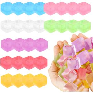 Hooqict 28Pcs Stress Cube Squishy Stress Balls Fidget Toys Square Squeeze Ice Cube Sensory Toys for Kids Adults Mini Squishies Stress Relief Party Gift Bag Fillers Birthday Goodie Bag Stuffers