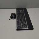 Wireless Keyboard and Mouse Combo, 2-in-1 USB Receiver & Dual Bluetooth, Scissor-Switch Keys, Smart Flying Scroll for Windows, Mac, Linux, Chrome  Ideal for Office & Students (US Layout)