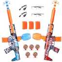 2 Pack Splatter Blasters, Full Auto Splat Blaster Toy Kits, 50000+, 10 Rs Per Seconds, 600 Hopper, Outdoor Team Game Activities Toy, 2 Rechargeable Batteries, Age 12+ Year Up