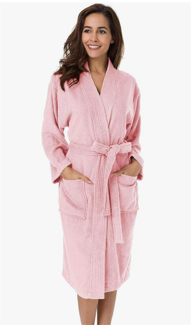 SIORO Women Terry Cloth Bath Robes with Pockets, Soft Long Cotton plush Kimono Wrap Bathrobe, Spa, Fuzzy Female Night Gown 3XL