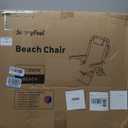 SUNNYFEEL Low Beach Chair 5 Position Lay Flat, Portable Folding Backpack Beach Chairs Heavy Duty with Cooler Bag, Cup Holder for Outdoor/Lawn/Picnic/Fishing, Foldable Camping Chair (New BlueStripe), 16D x 28W x 29.5H in