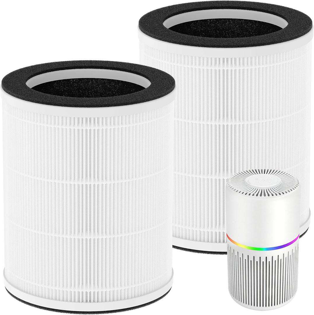 2-Pack AP202 Replacement Filter Only Compatible with FRESHDEW AP202 Air Puri-fier,(Not for DAYETTE AP202 Model), 3-in-1 True HEPA Filtration with Activated Carbon Filter and Pre-filter