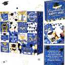 Graduation Advent Calendar Gift Box 16 Days Fill It Yourself Empty Gift Box Empty DIY Graduation Countdown Calender for Graduates Her Him High School College(Blue)
