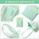Tenare 24 Pcs Small Gift Bags Mini Metallic Paper Bags Bulk Tiny with Handles Tissue Paper for Jewelry Gift Wrap Mother's Father's Day Graduation Party Supply(4 x 2.8 x 4.5 Inch,Light Green)