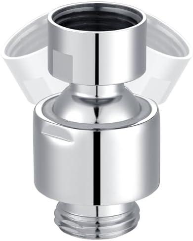 Hibbent All Metal Shower Head Swivel Ball Joint Adapter, Solid Brass Adjustable Shower Arm Connector, Showerhead Extension, Universal Showering Component, Polished Chrome