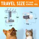 2 x Triton Travel Pet Hair Removal Tool w/Fur Trapping Compartment and Detachable Handle, 60% Smaller Storage Size, Reusable Shedding Roller, Cat and Dog Hair Remover for Furniture, Couch (Gray/White)