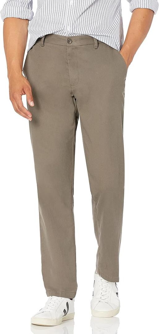 Amazon Essentials Men's Straight-Fit Wrinkle-Resistant Flat-Front Chino Pant S Taupe