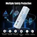 Power Strip, 2300J Surge Protector Power Strip, 5ft Extension Cord with 2 USB A/1 USB C Ports for iPhone 16 15/Plus/Pro/Pro Max, Flat Plug-TUV Listed