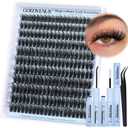 Lash Clusters Kit Wispy Eyelashes Clusters Kit Fluffy Choppy Lash Extension Kit1 12mm -16mm Mixed Lashes Clusters Volume Cluster Eyelash Extensions Kit D Curl DIY Individual Lashes 220Pcs
