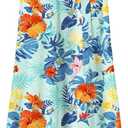 Cromoncent Matching Hawaiian Outfits for Family, Dad and Son Matching Luau Beach Tropical Shirts Mommy Daughter Tropical Sets (Blue, L)