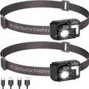 Led Headlamp Rechargeable, Super Bright Headlight Flashlight with Red Light, Motion Sensor Head Lights for Forehead, Waterproof Lightweight for Adults, Outdoors, Camping, Running (Black)