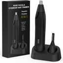 Nose Hair Trimmers for Men,Rechargeable Eyebrow Trimmer 2 in 1 Painless Multifunctional Ear and Nose Hair Trimmer with Dual Edge Blades Portable Design (Black)