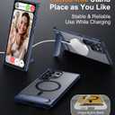 Temdan Magnetic for Samsung Galaxy S23 Ultra Case, [Innovate Stand][Military Grade Drop Protection][Non Slip][Translucent Matte] Shockproof Phone Case for Galaxy S23 Ultra 6.8" 2023 -Blue