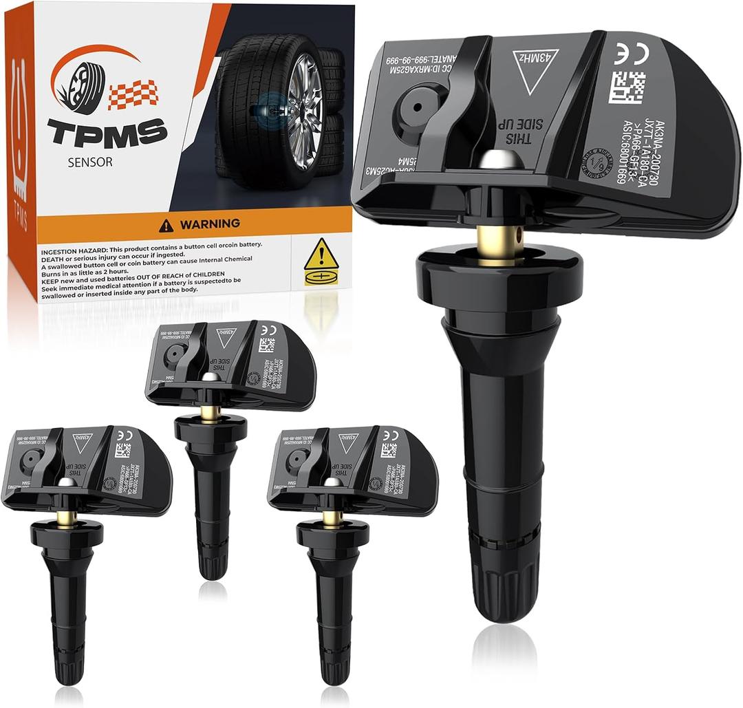 TPMS Sensors, 433 MHZ Tire Pressure Monitor System Replacment Sensor for 2020 2021 2022 2023 2024 Chevy Silverado GMC Sierra Cadillac Buick Pontiac 13542523 13533166 4pcs