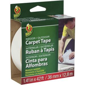 Duck Brand Indoor/Outdoor Carpet Tape, 1.41-Inch x 42 Feet, White (286373)