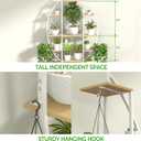 Plant Stand Shelf Indoor with 6 Grow Light, 7 Tiered 65" Tall White Large Half Moon Lighted Plant Rack Holder, 2 Pack Big High Circular Arch Multi Herb Stand with Built in LED Grow Light Set